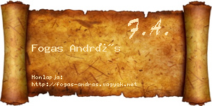 Fogas András névjegykártya