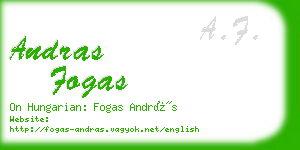 andras fogas business card
